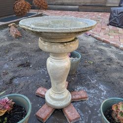 Cast-stone bird bath