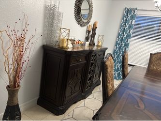 Carved wood dining room set