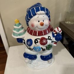 Sweet Snowman Cookie Jar