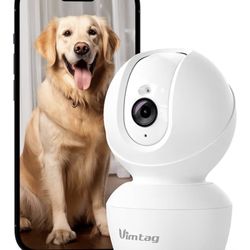 VIMTAG 2.5K 5G Security Camera Indoor, Pet Camera with Speaker for Dog/Cat, Free AI Detection Baby Monitor with Phone App with Motion Tracking, Night 