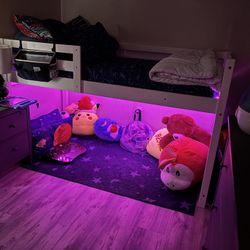 Twin LED Loft Bed With Mattress