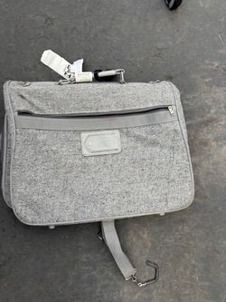 Gray Tweed Carry-On Luggage Bag