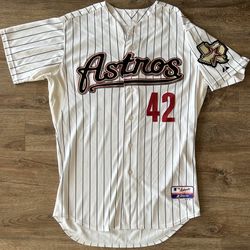 Authentic Game Issued 42 Jackie Robinson Tribute Pinstripe Houston Astros Jersey 