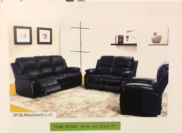BRAND NEW 3 PIECES RECLINERS COUCH SET IN ORIGINAL BOX
