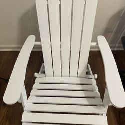 wooden Adirondack chair.