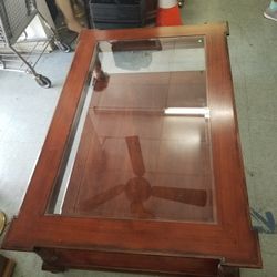 coffee table with glass