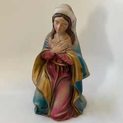 Vintage Japan Nativity Virgin Mary Figurine 6 3/4” Hand Painted Christmas Decor