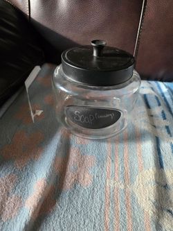 Glass Storage Jar with Chalkboard Label and Lid