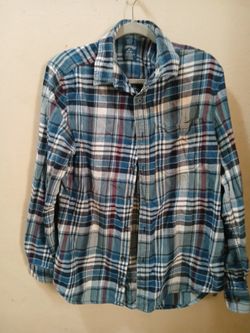 Faded Glory Plant Final Long Please One Pocket Button Down Shirt Men's Size Medium 38 * 40 Excellent Condition