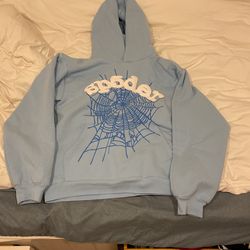 sp5der hoodie sky blue 