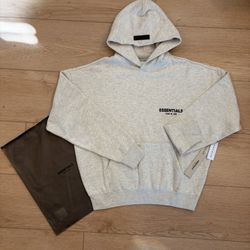 Light Oatmeal Fear of God Essentials Fleece Hoodie Size - M