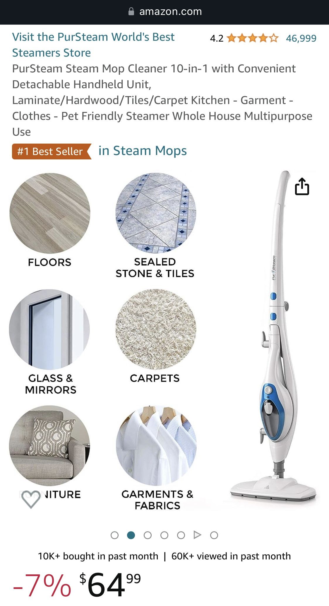 Pur Steam Therma Pro 211 Window Floor Garment Steamer