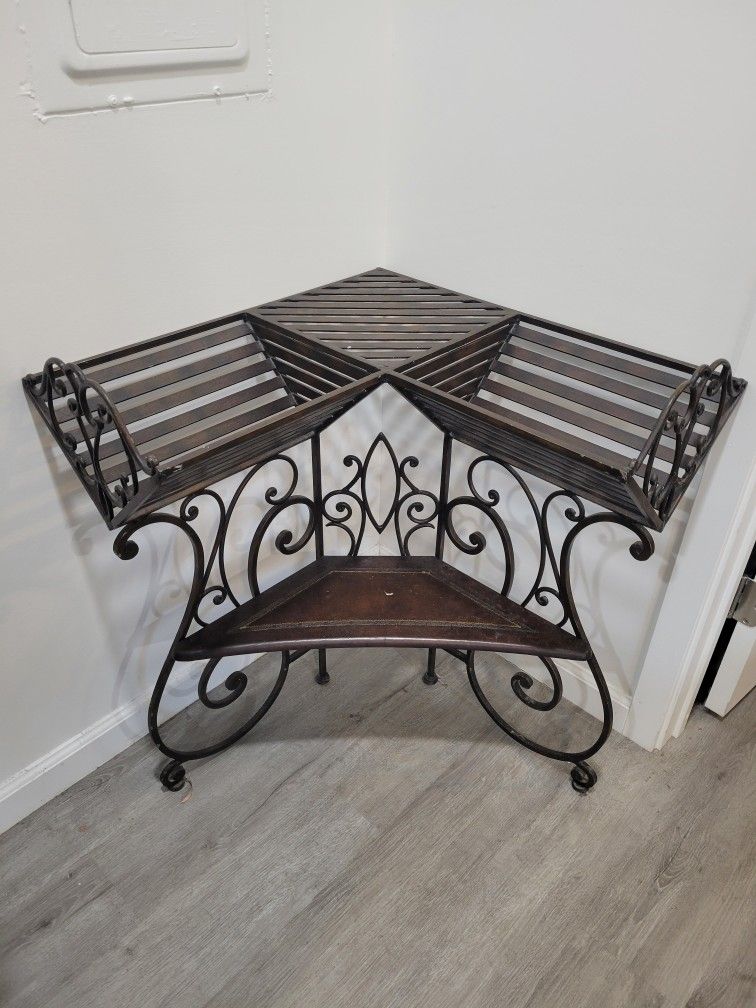 Corner Piece Iron Shelf Table Stand