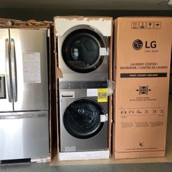 🙌🙌 LG - 4.5 Cu. Ft. HE Smart Front Load Washer and 7.4 Cu. Ft. Electric Dryer WashTower with Built-In Intelligence - Graphite Steel🙌🙌