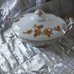 VINTAGE JAPAN GOLDEN AUTUMN SOUP TUREEN IN GREAT CONDITION