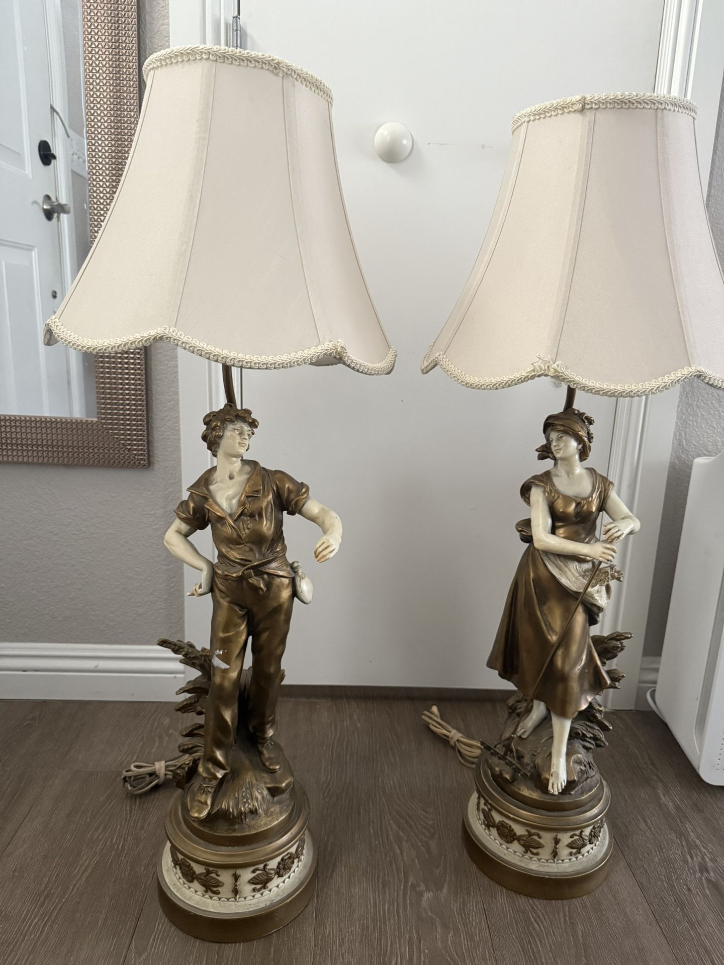 ANTIQUE LAMPS Famous Artist Augusta Moreau