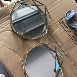 Vintage Gold Glass Trays