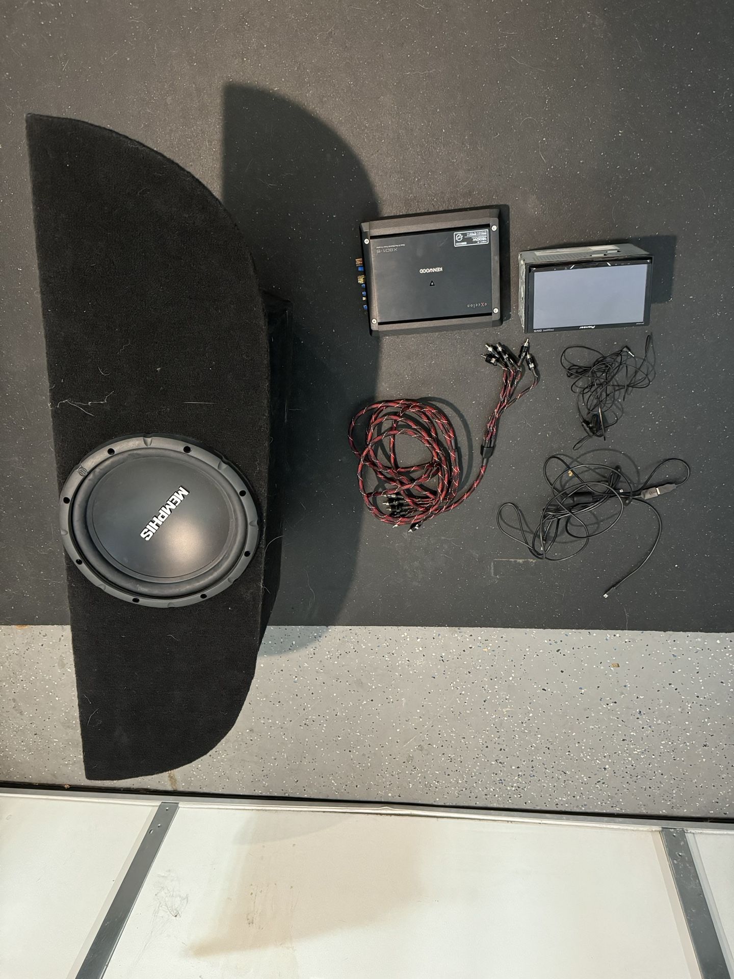 Pioneer Media Receiver, Kenwood Amp, Memphis Sub