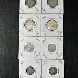 8 Italy Silver Coins 