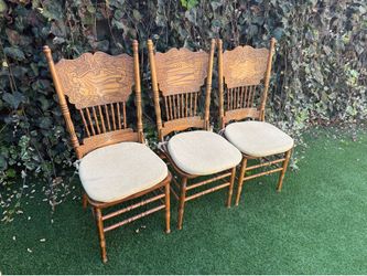 Vintage Solid Wood Dining Chairs Set