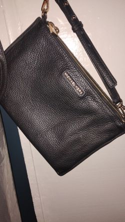 Michael Kors Large Pebbled Leather Double-Pouch Crossbody - Black