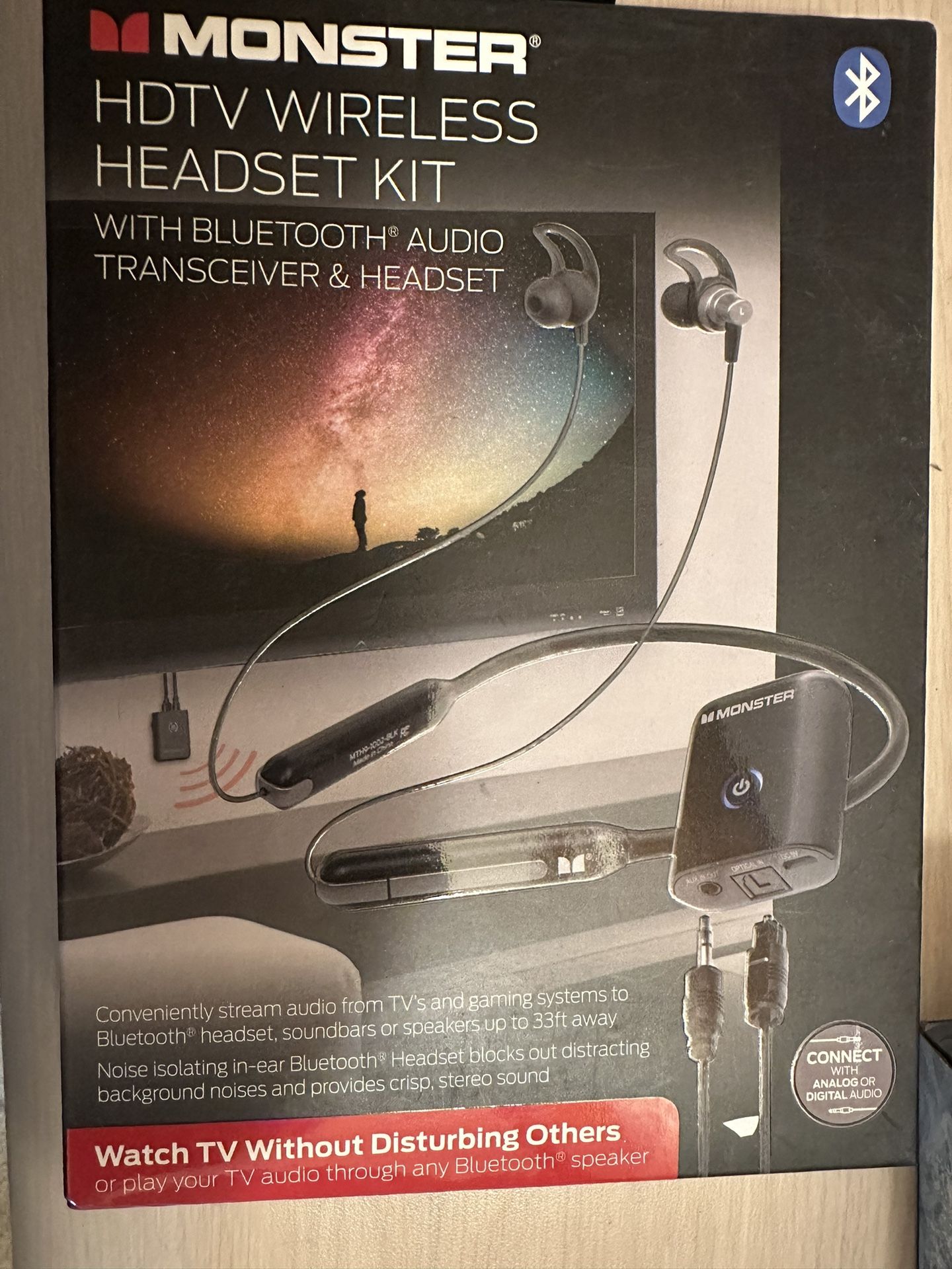 Monster HDTV Wireless Headset Kit With Bluetooth Audio Transceiver And