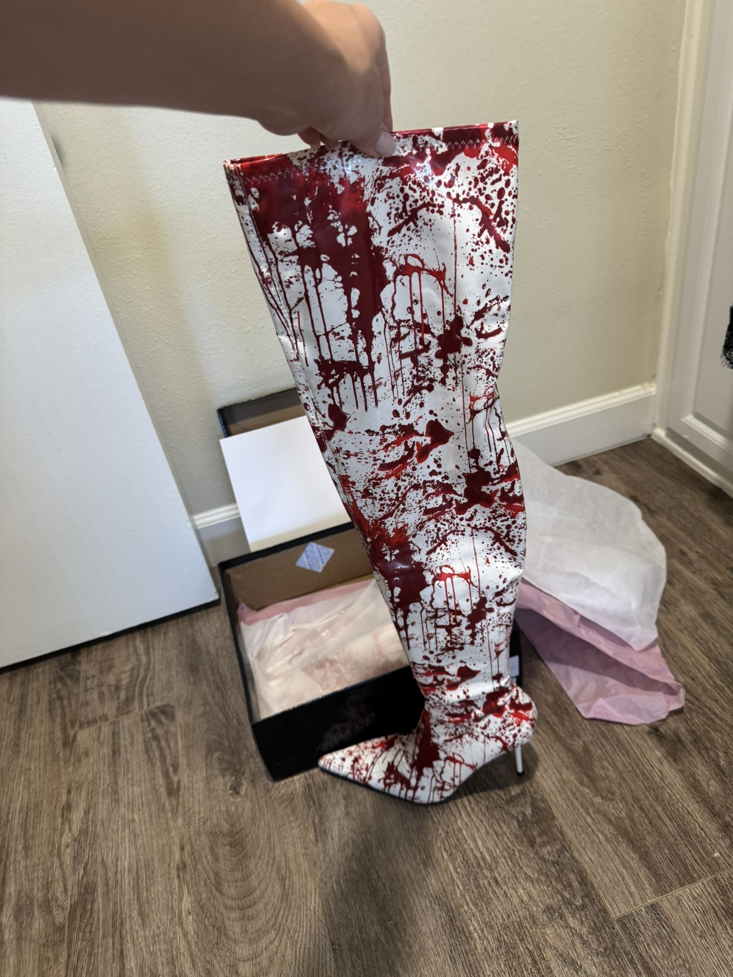 White Thigh High Boots