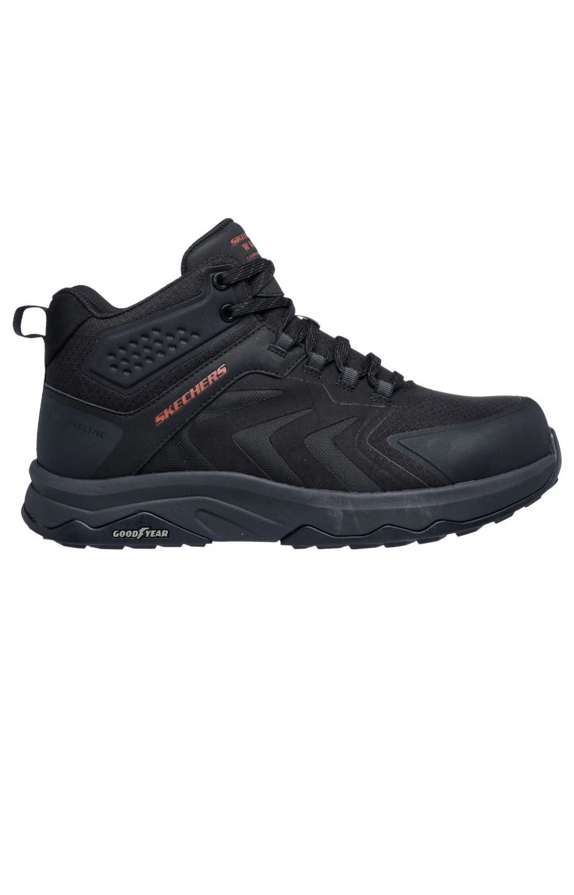 SKECHERS WORK Men's Speed-Flex Trekker Carbon Nano Toe Work Boot Black/Red - 200