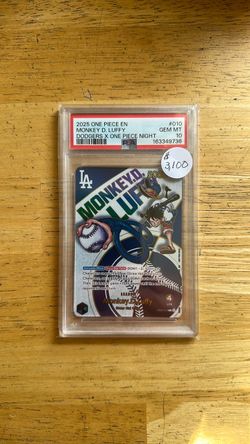 2025 ONE PIECE EN MONKEY D. LUFFY DODGERS X ONE PIECE PSA 10 (GEM MINT)!