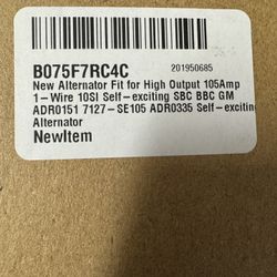 Alternator High Output 105Amp 1-Wire 10S| Self-Exciting Replacement For SBC BBC GM ADR0151 12 Volt Electrical Alternator ADR0335, 0, 20-102-7,