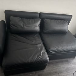 Black leather Bed Sofa