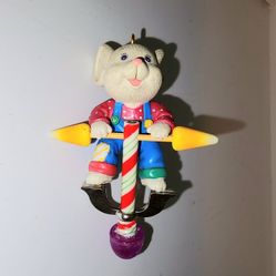 Vintage 90s Carlton Cards Tiny Toymaker mouse christmas holiday ornament 