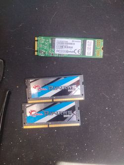 SSD 128GB  M. 2   WITH TWO 8GB DDR4 RAM STICKS .