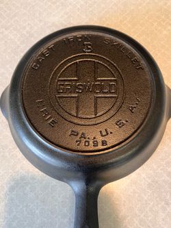 Griswold #3 Vintage Restored Cast Iron Skillet Large Block Logo (LBL) 709B