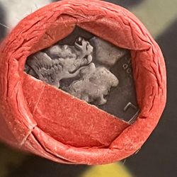 Ine Roll Of Wheat Pennies (50 Coins) Showing Mercury Silver Dime/Indian Head Enders 