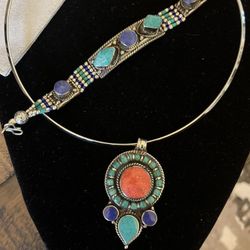 Turquoise Necklace And Bracelet