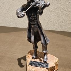 Israeli 925 Sterling Silver Electroform Fiddle Violin Player Statue Figurine