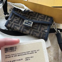 Barely Used FENDI Baguette soft trunk phone pouch