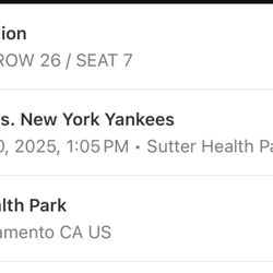 A’s versus Yankees Tickets 