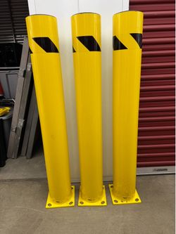 3 - Uline Heavy Duty Removable Steel Safety Bollards – Like New
