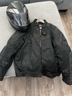 Motorcycle jacket and helmet
