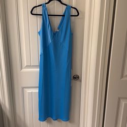 Blue satin dress
