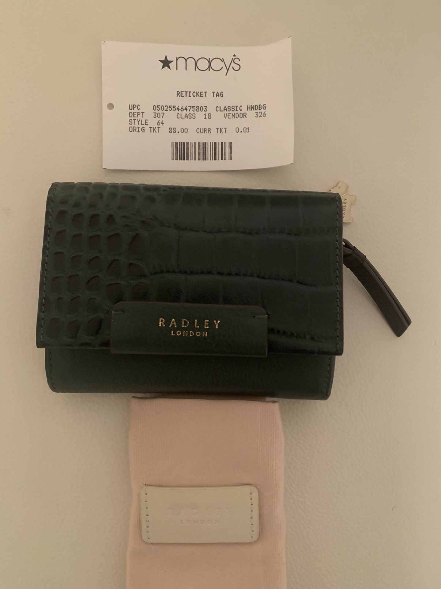 Radley London Arlington Court Croc Embossed Wallet In Hunter Green