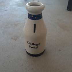 Ceramic Milk Bottle +piggybank