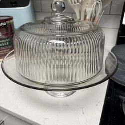 Glass Cake Stand With Lid 
