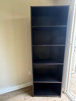 Tall black bookshelf