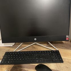 Hp All In One Computer Monitor Ryzen 3 With Wirelsss Keyboard And Mouse 