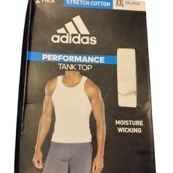 Adidas Men's 2Pcs White Tank Tops XXL 