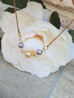 Freshwater Pearls on a Gold Plated Adjustable Bracelet