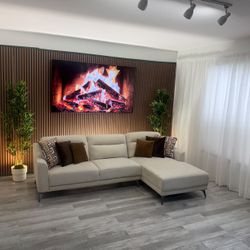 Sectional Couch Sofa Beige With Chaise